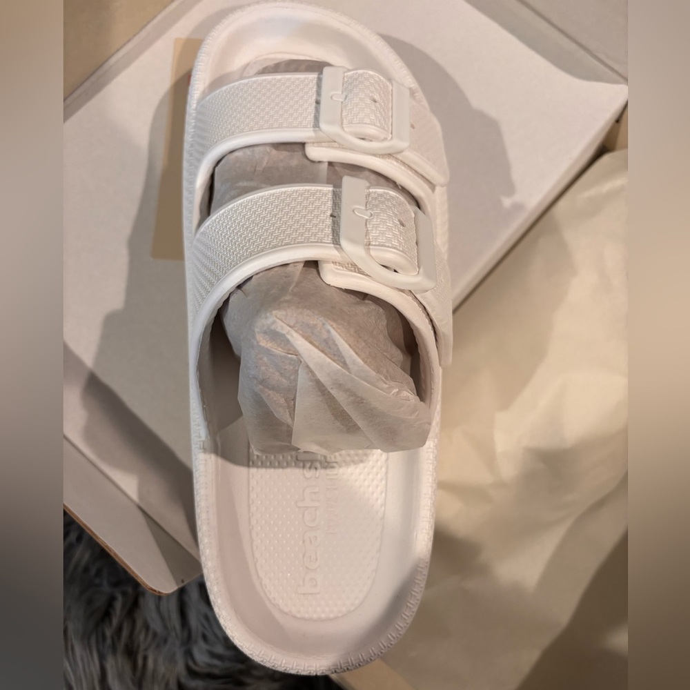 J/SLIDES White Double Strap Sandals